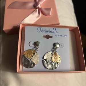 Periwinkle by Barlow Two-Tone Circle Earrings